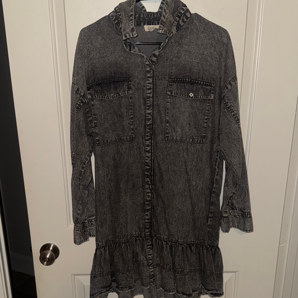 Elan Charcoal Long Sleeve Dress